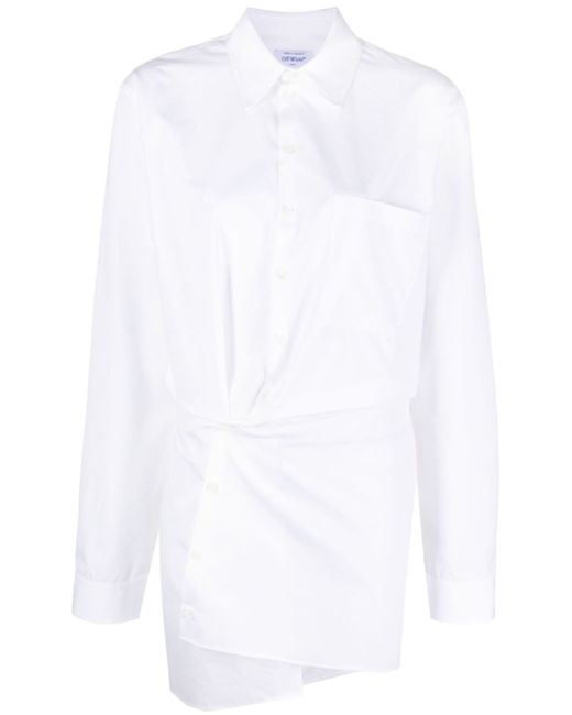 Off-White Cotton Shirt Dress