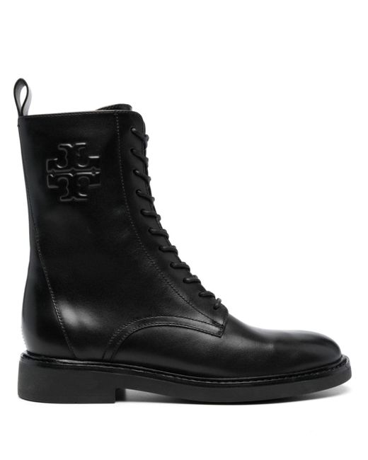 Tory Burch Double T Leather Combat Boots