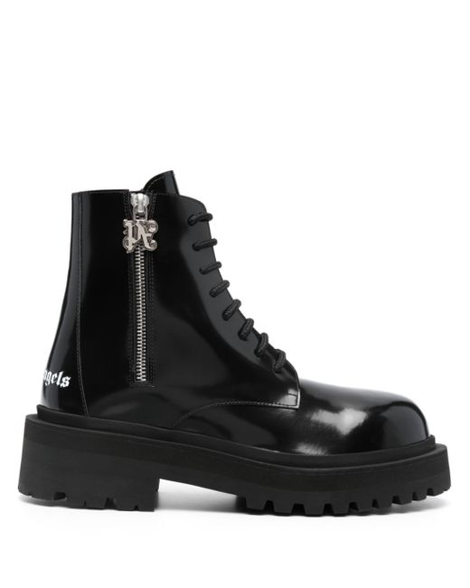 Palm Angels Leather Combat Boots