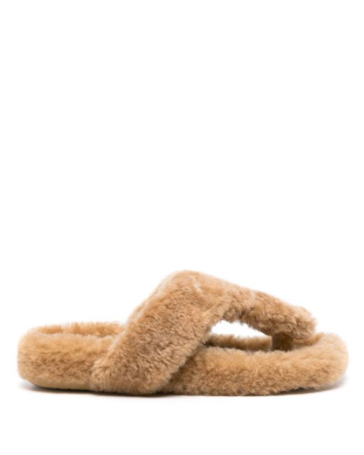 Loewe Faux Fur Slides Sandals