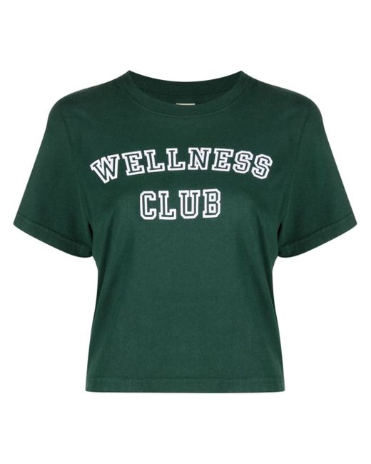 Sporty & Rich Wellness Club Cropped Cotton T-shirt
