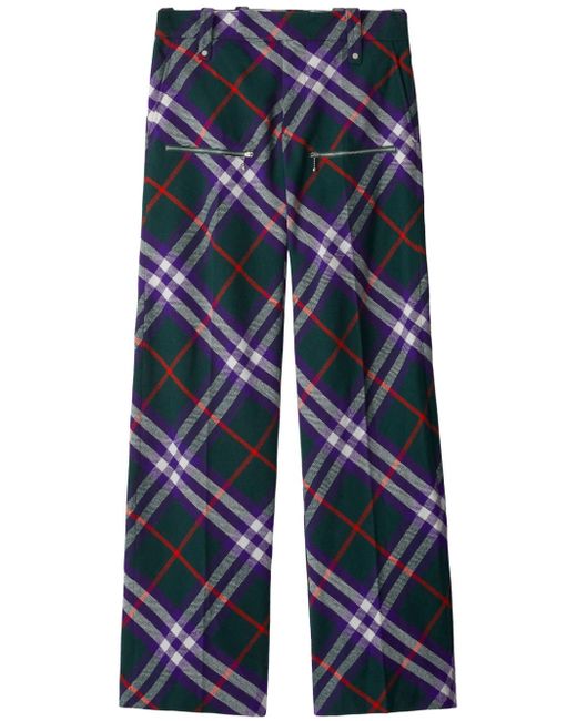 Burberry Trousers With Check Pattern