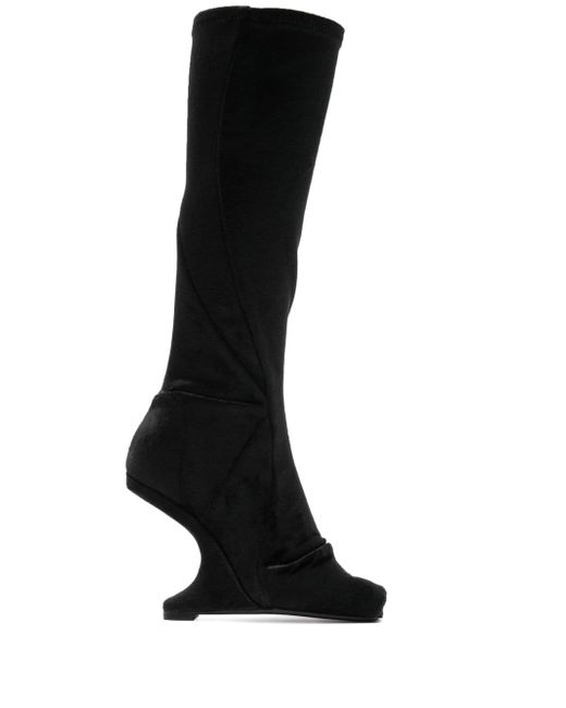 Rick Owens Leather Heel Boots