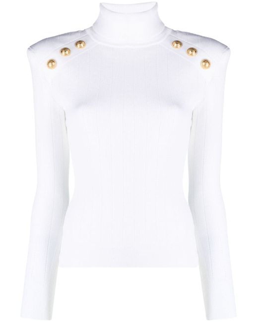 Balmain Gold Embossed Buttons Sweater