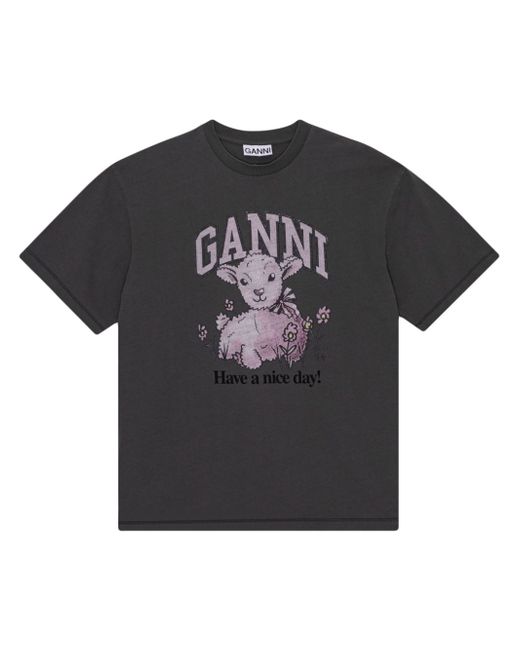 Ganni Printed Organic Cotton T-shirt