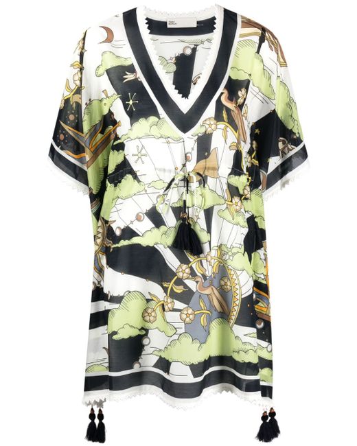 Tory Burch Cotton And Silk Blend Printed Tunic
