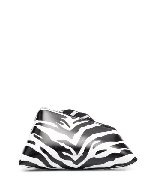 Attico 8.30 Pm Zebra Pattern Leather Clutch Bag
