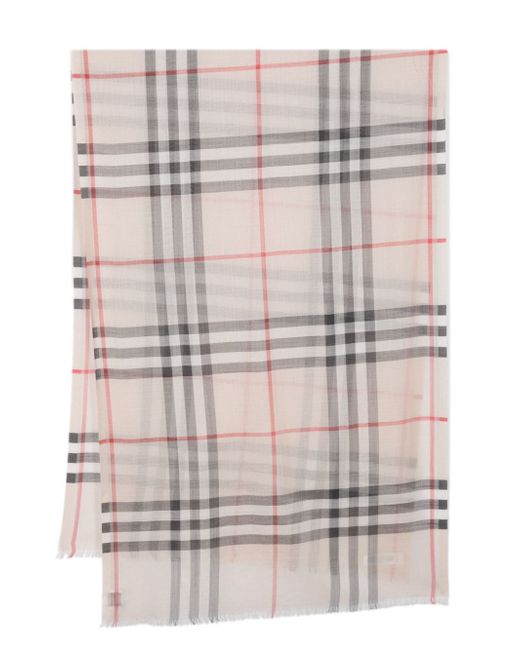 Burberry Giant Check Wool And Silk Blend Scarf