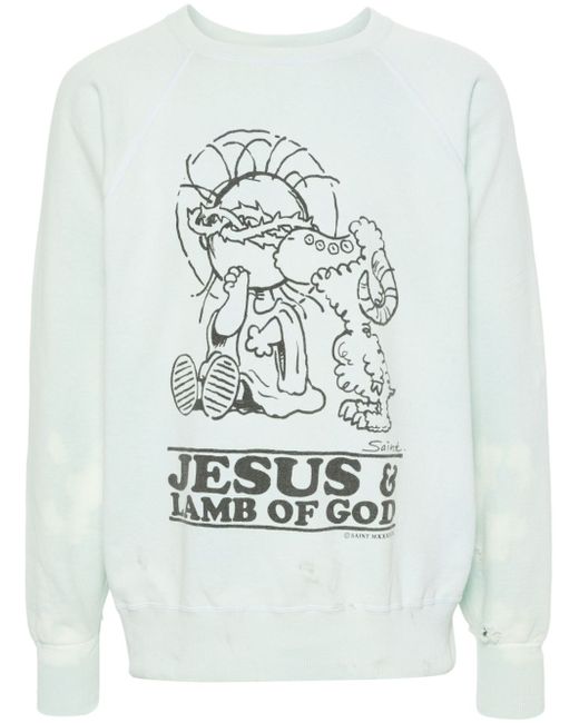 Saint Mxxxxxx Printed Cotton Sweatshirt
