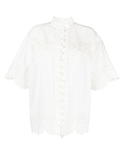 Zimmermann Embroidered Cotton Shirt