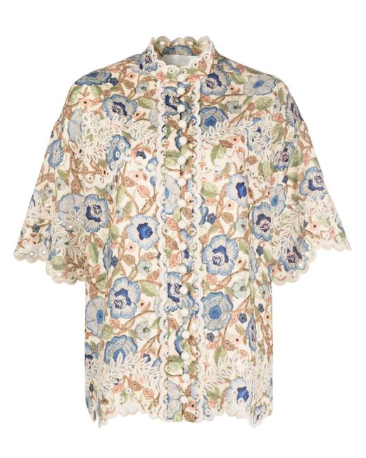 Zimmermann Embroidered Cotton Shirt