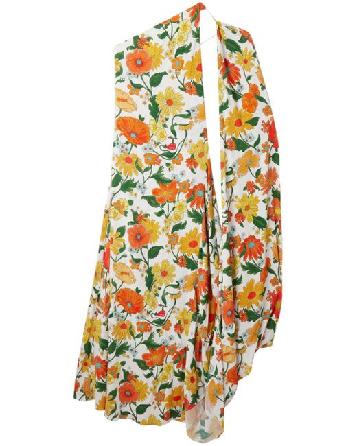 Stella McCartney Floral Print One-shoulder Long Dress
