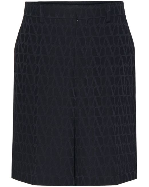 Valentino Bermuda Shorts With Logo Texture