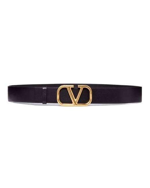 Valentino Garavani Leather Belt With Logo Buckle