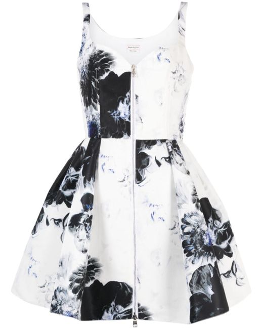 Alexander McQueen Printed Flared Short Dress