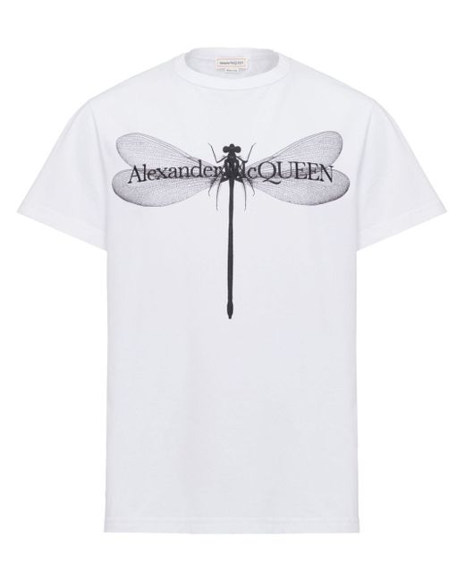 Alexander McQueen Dragonfly Print Organic Cotton T-shirt