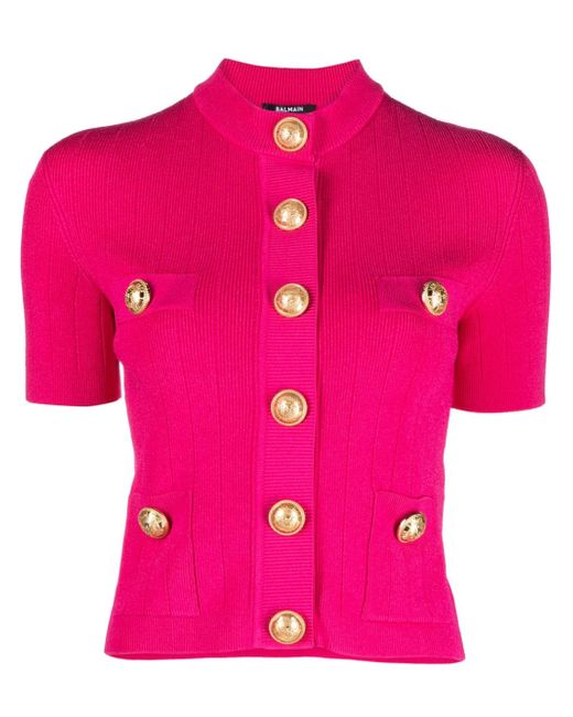 Balmain Embossed Buttons Knitted Cardigan