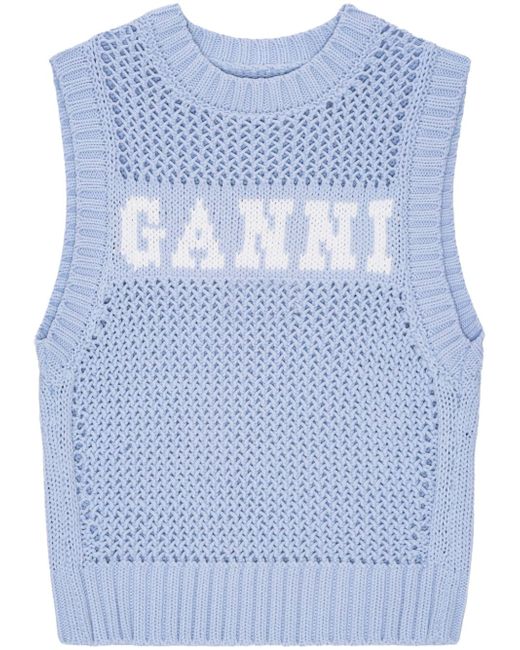Ganni Logo Crochet Vest
