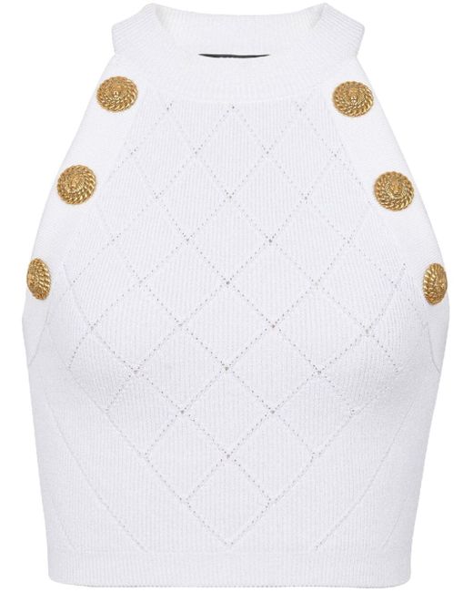 Balmain Knitted Cropped Top