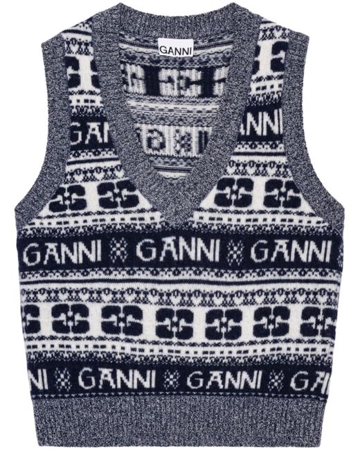 Ganni Logo Wool Vest