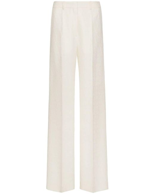 Valentino Toile Iconographe Wool And Silk Blend Trousers