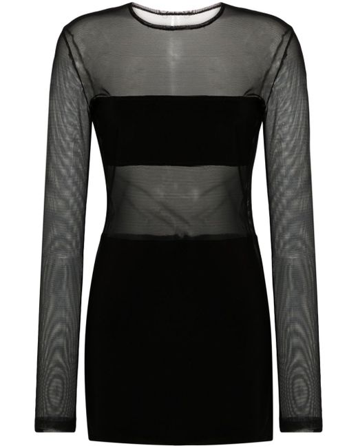 Norma Kamali Semi-sheer Panels Short Dress