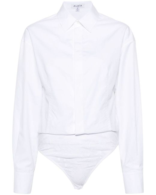 Alaïa Cotton Shirt Bodysuit