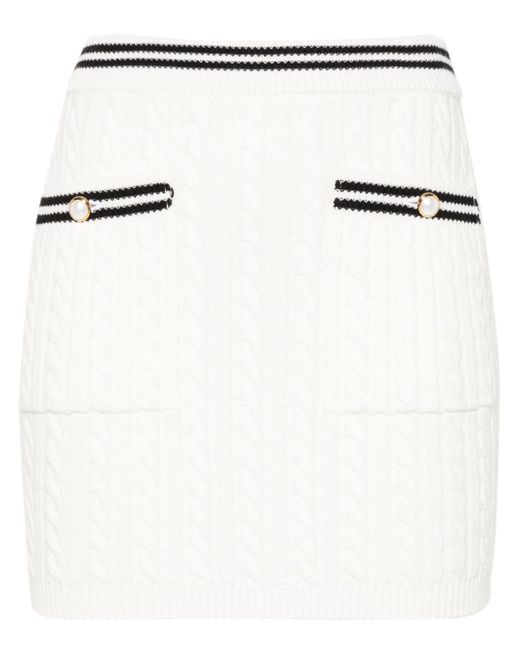 Alessandra Rich Cable Knitted Mini Skirt