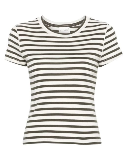 Closed Striped Cotton Blend Cropped T-shirt