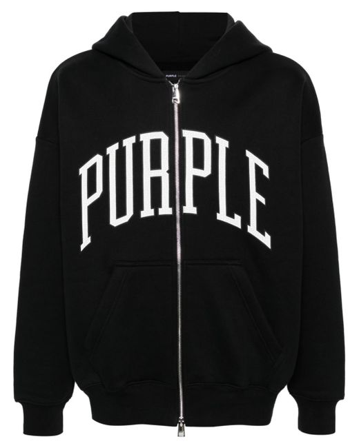 Purple Brand Logo Cotton Full Zip Hoodie