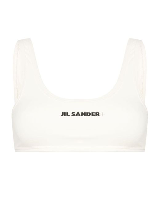 Jil Sander Logo Print Bikini Top