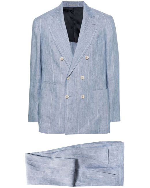 Brunello Cucinelli Linend Striped Double-breasted Suit
