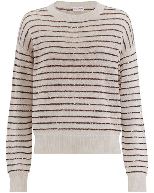 Brunello Cucinelli Striped Cotton Sweater