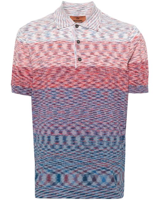 Missoni Tie-dye Print Cotton Polo Shirt