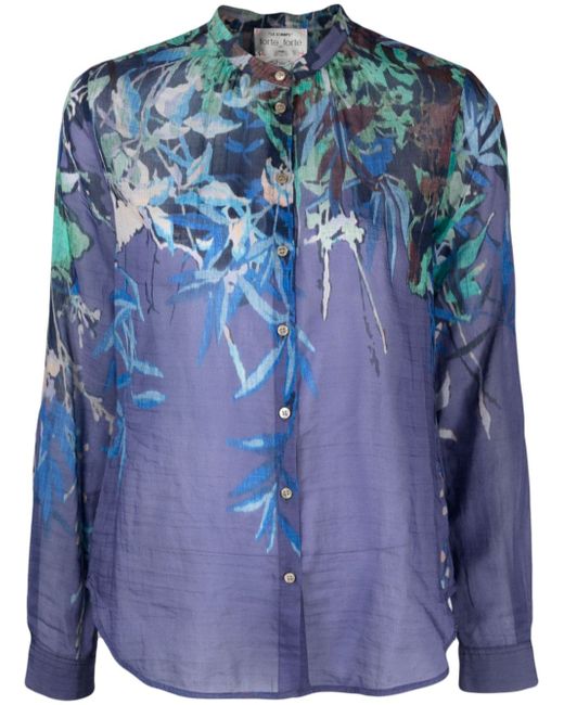 Forte-Forte Printed Cotton And Silk Blend Shirt