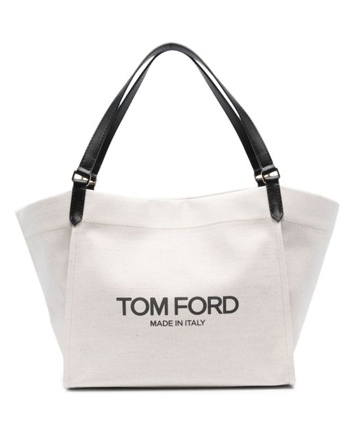 Tom Ford Canvas And Leather Large Tote Bag