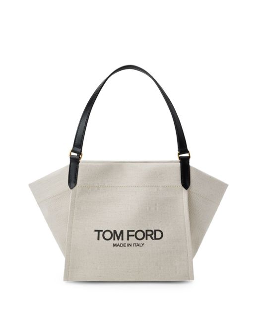 Tom Ford Canvas And Leather Medium Tote Bag