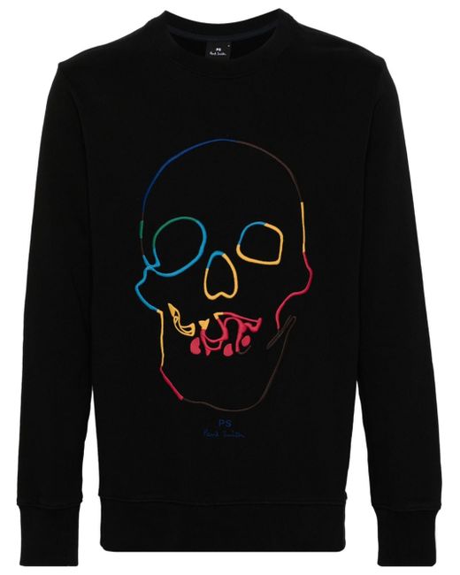 PS Paul Smith Embroidered Skull Cotton Sweatshirt