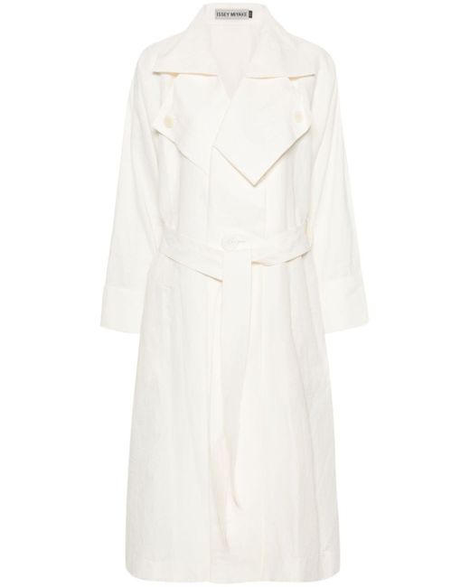 Issey Miyake Linen Belted Trench Coat