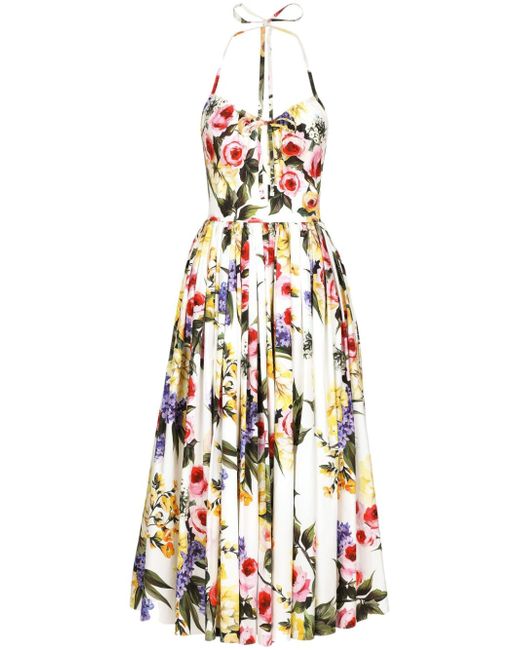 Dolce & Gabbana Printed Cotton Midi Dress