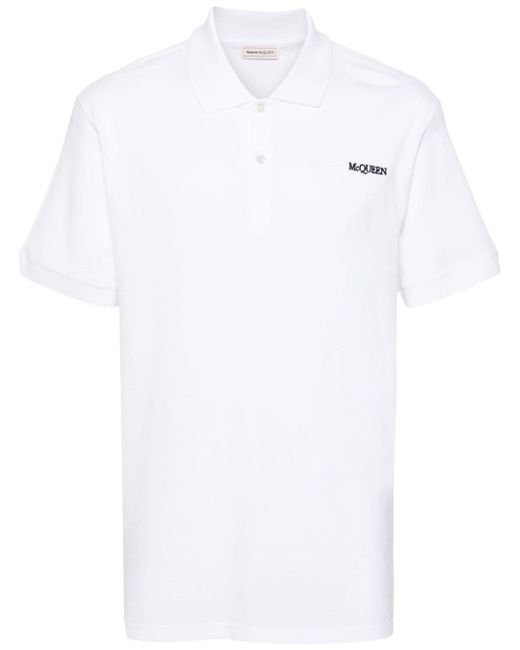 Alexander McQueen Logo Organic Cotton Polo Shirt