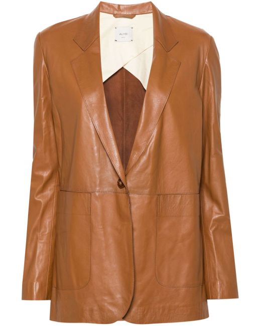Alysi Metallic Leather Single-breasted Jacket