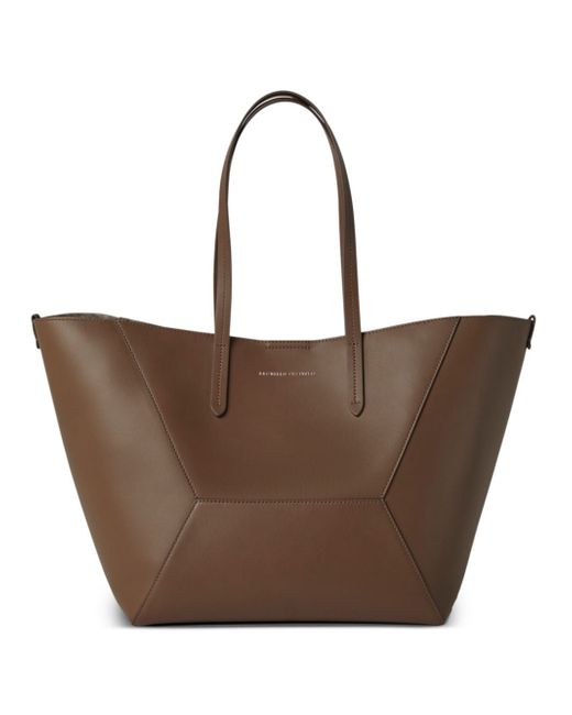 Brunello Cucinelli Leather Shopping Bag