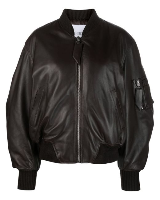 Attico Anja Leather Bomber Jacket