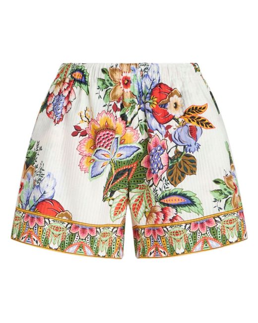 Etro Cotton And Silk Blend Shorts