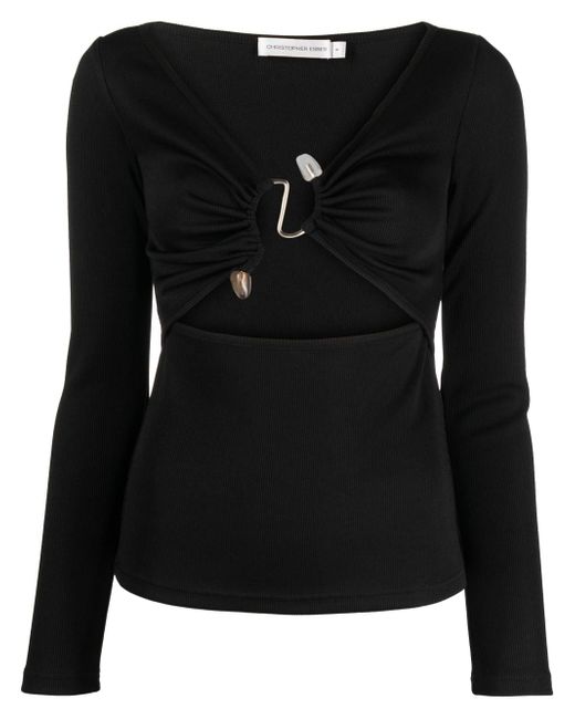 Christopher Esber Cut-out Ribbed Top