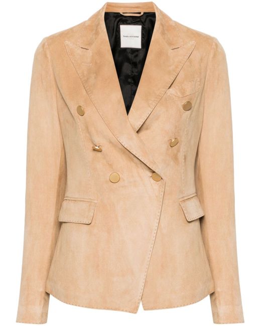 Tagliatore Leather Double-breasted Jacket