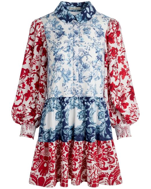 Alice + Olivia Paulie Floral Print Short Dress