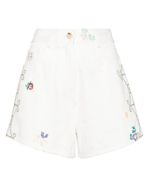 Forte-Forte Embroidered Cotton Shorts