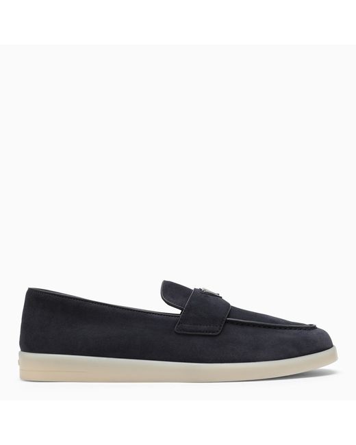 Prada suede loafer with logo